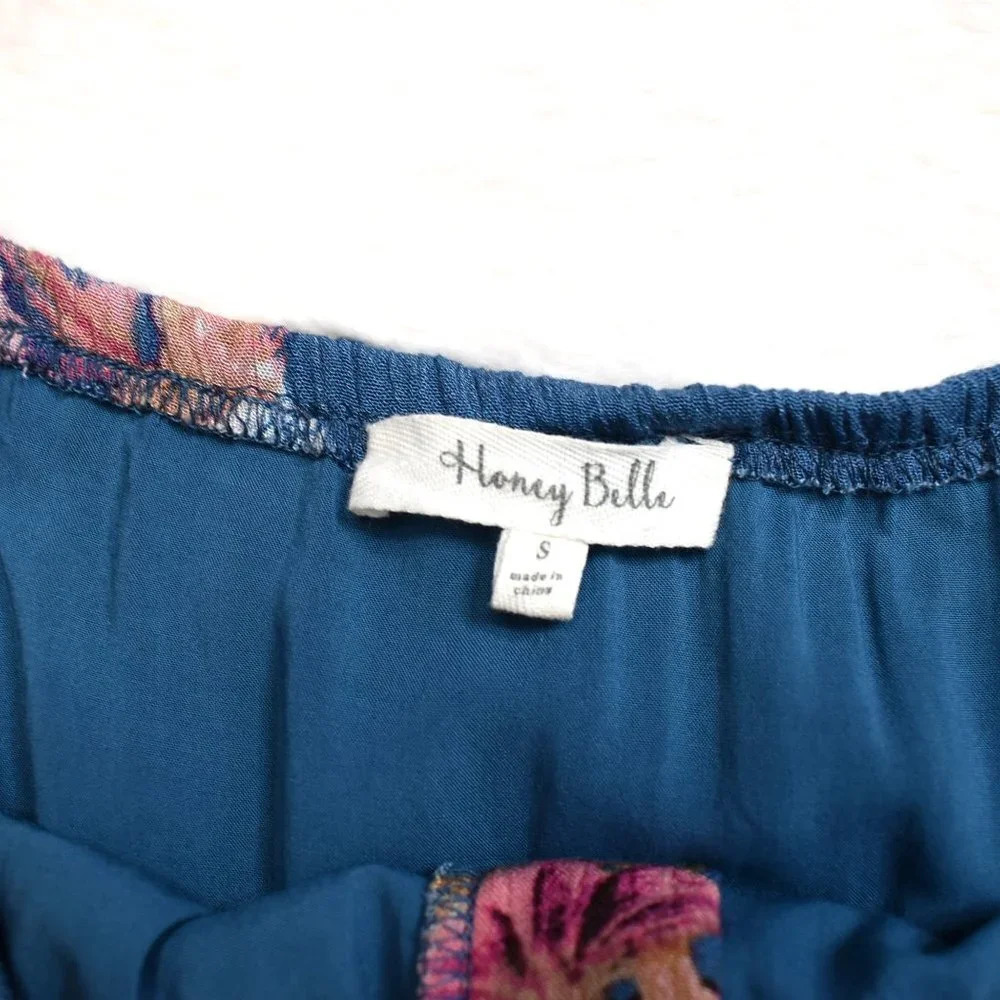 Honey Belle Floral Dress Sz S Button Front Whimsygoth Peasant Boho Sundress - Picture 8 of 16